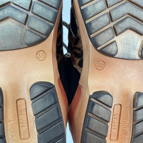 Vaddia 38 / 7.5 Calf Hair Leather Sneakers Metallic Cheetah Print - Picture 9 of 12